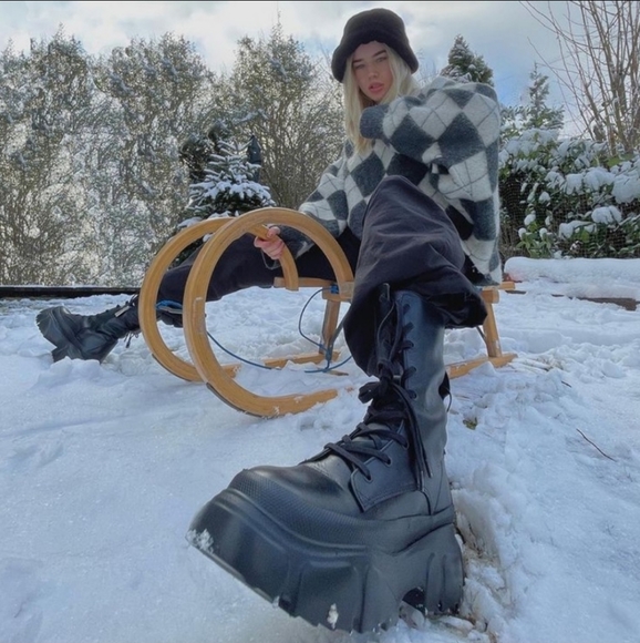 Zara low heeled lug sole leather boots - Picture 12 of 16